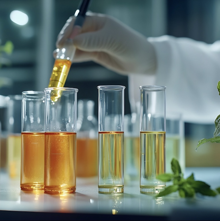 Frascos de un laboratorio de Medicina Herbal y Medicina Alopática